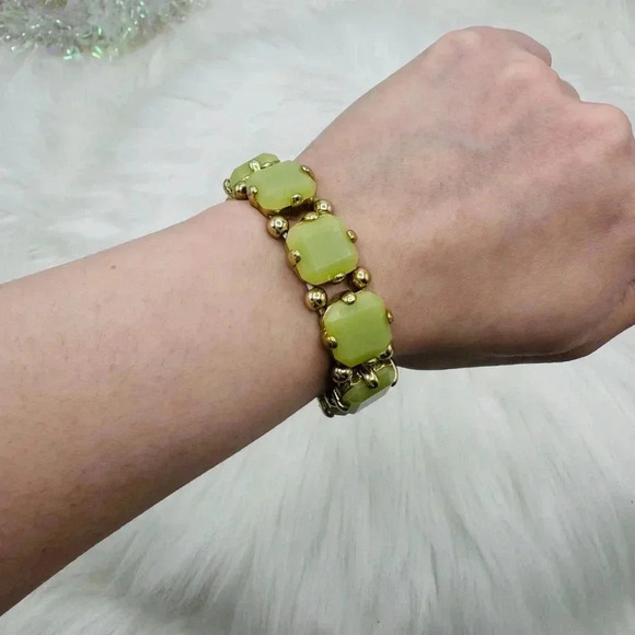 Green & Gold Fashion Jewelry Beaded Bracelet - Picture 4 of 7